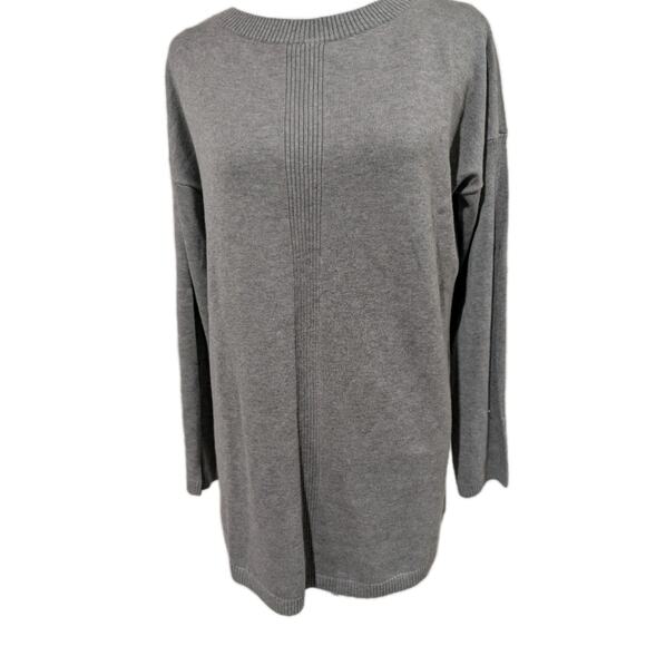 Lands' End Women's Gray Oversized Tunic Sweater Knit Knee Length Shirt Size XS - Picture 1 of 14
